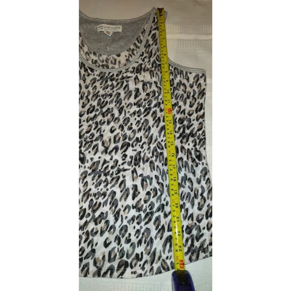 Karen Neuburger Leopard Print Tank Sz L Live Love Lounge Soft Racer Back Large - Picture 5 of 11